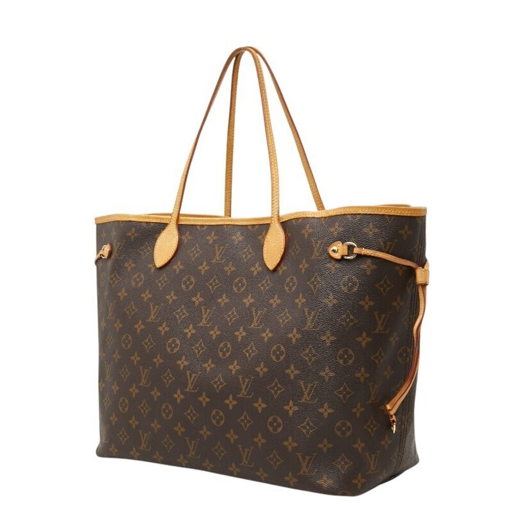 Louis Vuitton Brown Neverfull Monogram Shoulder Bag Tote Leather Brown